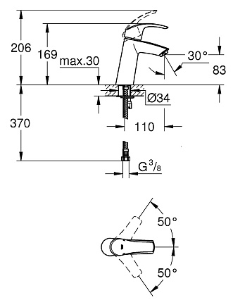 Смеситель для раковины Grohe Eurosmart 23324001