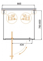 Душевой уголок Cezares MOLVENO-BA2-70/80-C-Cr-IV 70x80 прозрачный