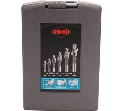 Набор цековок 180 градусов, М3-M10, HSS-G, DIN373, 6 шт RUKO 102450RO