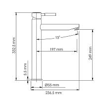 Смеситель для раковины WasserKRAFT Gollach 3303H, черный матовый