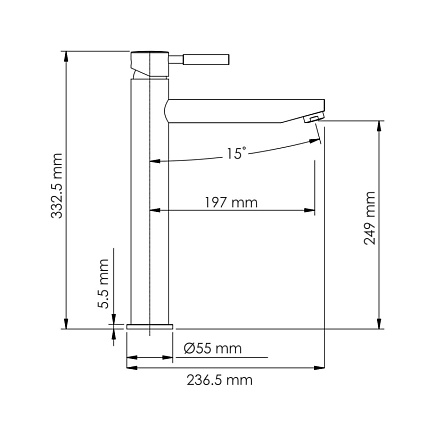 Смеситель для раковины WasserKRAFT Gollach 3303H, черный матовый