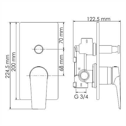 Смеситель для ванны WasserKRAFT Glan 6661 черный глянец