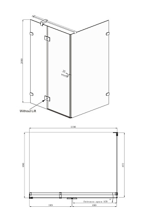 Душевой уголок Ambassador Abner 120x90 10011104L прозрачный, хром, L