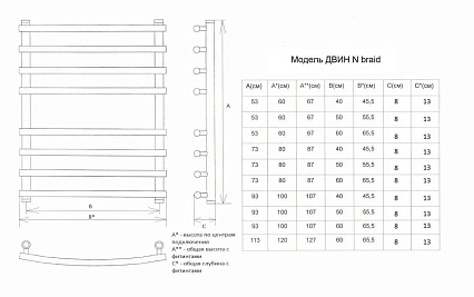 Полотенцесушитель водяной Двин N braid 55x80 хром