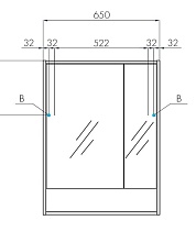 Зеркальный шкаф Акватон Рико 65 см ясень фабрик, 1A215202RIB90