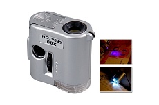 Микроскоп Pro Legend 60x мини, с подсветкой (1 LED) и ультрафиолетом PL4443