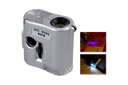 Микроскоп Pro Legend 60x мини, с подсветкой (1 LED) и ультрафиолетом PL4443