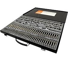 Набор метчиков и плашек М2-М18 Wiederkraft 110 предметов, метрическая резьба WDK-DTM3110