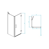 Душевой уголок RGW Passage PA-36B (PA-06B+Z-050-2B+держ.) 70x80 прозрачное, черный 41083678-014