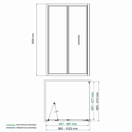 Душевой уголок WasserKRAFT Weser 78F22 100x90