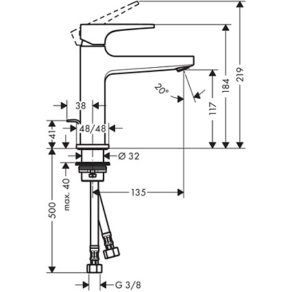 Смеситель для раковины Hansgrohe Metropol 110 74506000