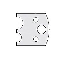 Нож для фрезы мультисистема HSS два полуштапа R8;6 40x20x4 мм Dimar 3305140