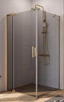 Душевой уголок Cezares Slider SLIDER-AH-1-90-80/90-GRIGIO-BORO 90x80/90 серое, брашированное золото