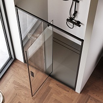 Душевая дверь Am.Pm Gem W90G-120-1P-BT 120x195 прозрачное, черный матовый