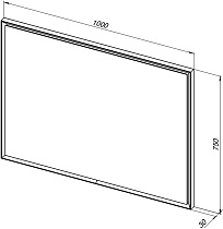 Зеркало Allen Brau Activity 100 см с подсветкой, антипар, платина матовый 1.340029.PGM
