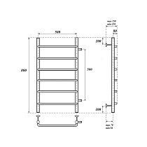 Полотенцесушитель водяной Point PN08558 П6 50x80, боковое подключение, хром