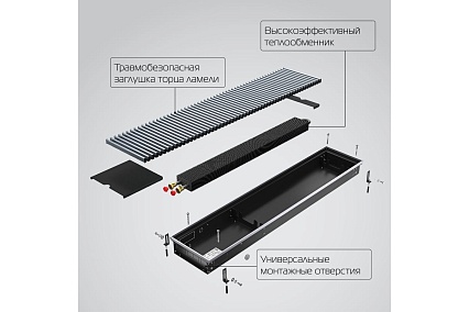 Внутрипольный конвектор Royal Thermo ATRIUM-90/200/1800-DG-U-NA НС-1430113