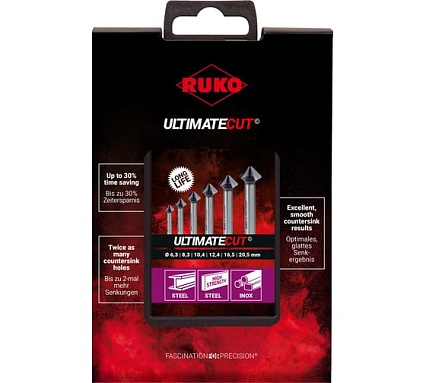 Набор зенковок ULTIMATECUT (6 шт; 6.3-20.5 мм;  HSSE-Co 5 RunaTeC; 90 градусов) RUKO 102790EPRO