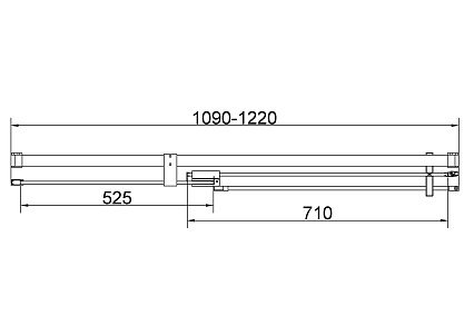 Душевая дверь Vincea Экстенза (Extenza) VDP-4EX1112CLGM 110/120x195 вороненая сталь, прозрачная