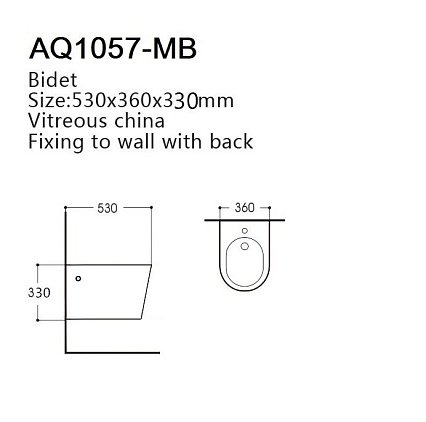 Подвесное биде Aquatek Вега AQ1057-MB матовый черный