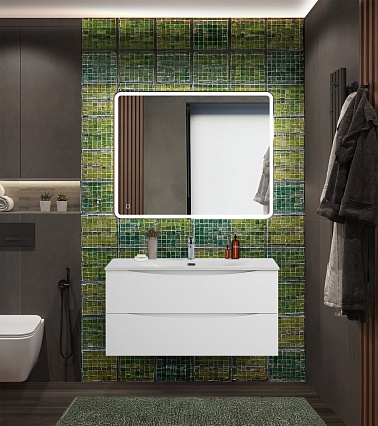 Мебель для ванной BelBagno Marino-Cer-N 100 см Bianco Lucido