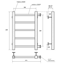 Полотенцесушитель водяной Point Вега PN71556 П5 50x60 хром