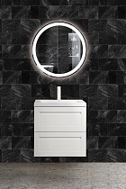 Мебель для ванной Art&Max Platino 60 см с керамической раковиной, белый глянец