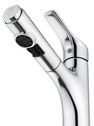 Смеситель для раковины Wonzon&Woghand WW-AE4151-CR выдвижной излив, хром