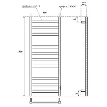 Полотенцесушитель электрический Point Меркурий PN83850B П10 50x100 диммер справа, черный