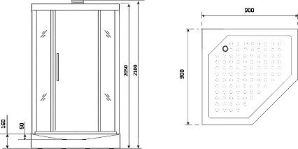 Душевая кабина Niagara Luxe NG-7799WBK 90x90 белый, без крыши