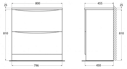 Тумба с раковиной BelBagno Acqua 80 см напольная Rovere Rustico