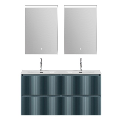 Тумба с раковиной BelBagno Uno 120 см, 4 ящика, Голубой матовый