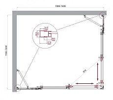 Душевой уголок BelBagno LUCE-AH-22-140/120-C-Cr 140x120 прозрачный, хром