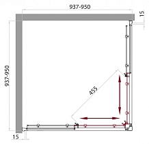 Душевой уголок BelBagno UNO-A-2-95-C-Cr 95x95 прозрачный