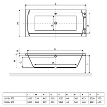 Акриловая ванна Excellent Crown 180x80