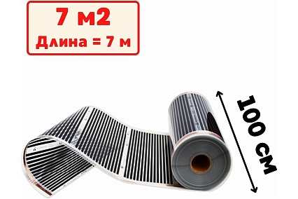 Пленочный электрический теплый пол ТеплоСофт 7 метров ширина 100 см Qterm100 7метров