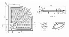 Поддон для душа Azario P210 R/L 100x100
