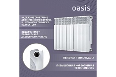 Биметаллический радиатор Oasis Эко 500/80/10 4640039487197