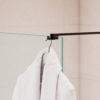 Душевая перегородка RGW Walk In WA-210B 80x195 с крючком для полотенца/халата, черный, матовое 351021008-24