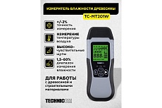 Электронный измеритель влажности древесины Technicom влажность 1.5-60%, ЖК дисплей TC-MT201W