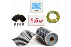 Плёночный электрический тёплый пол ТеплоСофт 1,5м.кв. с сенсорным терморегулятором плёнка 1,5м.кв./сенс