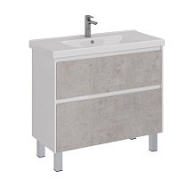 Тумба с раковиной Lemark Combi 100 см бетон