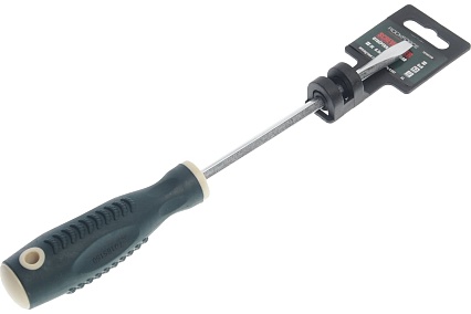 Шлицевая магнитная отвертка Rockforce Profi S2 SL6.5х150мм на пластиковом держателе RF-70165150