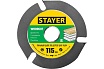 Диск пильный Stayer Woodcut по дереву для УШМ, 115х22,2мм, 3 резца 36854-115