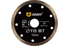 Диск алмазный сплошной по керамической плитке (115х22.23 мм; 7х2 мм) GRAFF GDD 16 115.7