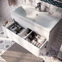 Мебель для ванной Iddis Zodiac 80 см подвесная с ящиками, белый
