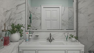 Дизайн-проект ванной комнаты "Британская эстетика прошлого столетия".