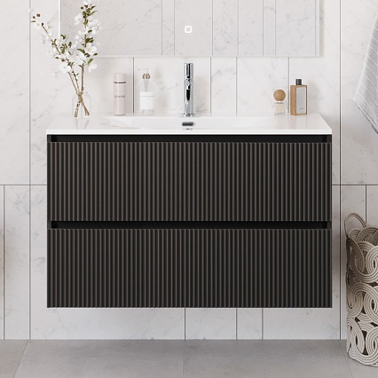 Тумба с раковиной BelBagno Uno 100 см Темно-серый матовый
