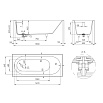 Ванна из литьевого мрамора Salini Ornella Kit S-Sense 180x80 102412G встраиваемая, белый глянцевый