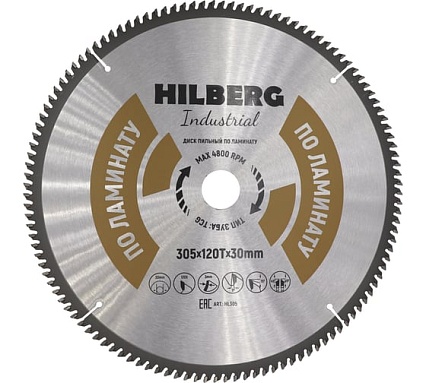 Диск пильный Industrial Ламинат (305x30 мм; 120Т) Hilberg HL305